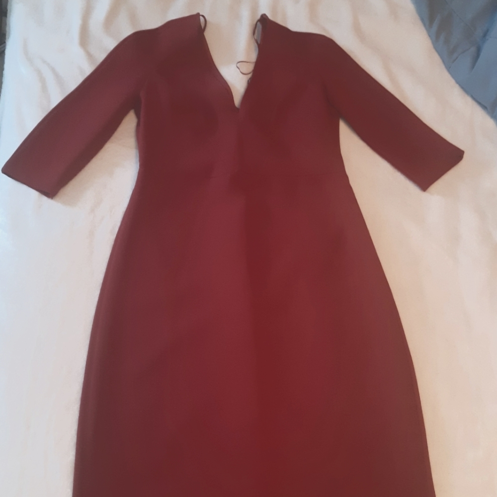 Zara bodycon midi dress, size M, burgundy